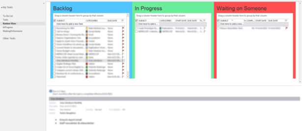 Adding Kanban for Outlook Tasks